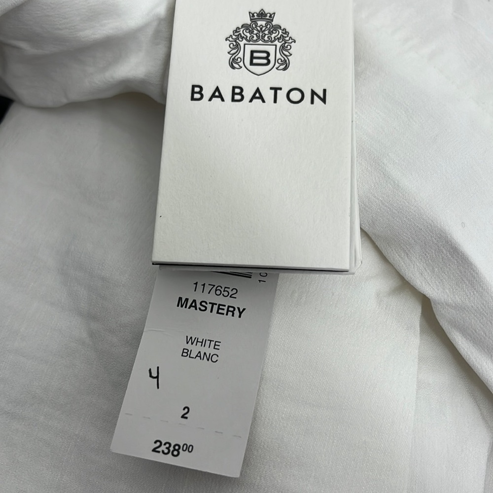 NWT Aritzia Babaton color White Mastery Linen Blazer - Picture 3 of 8